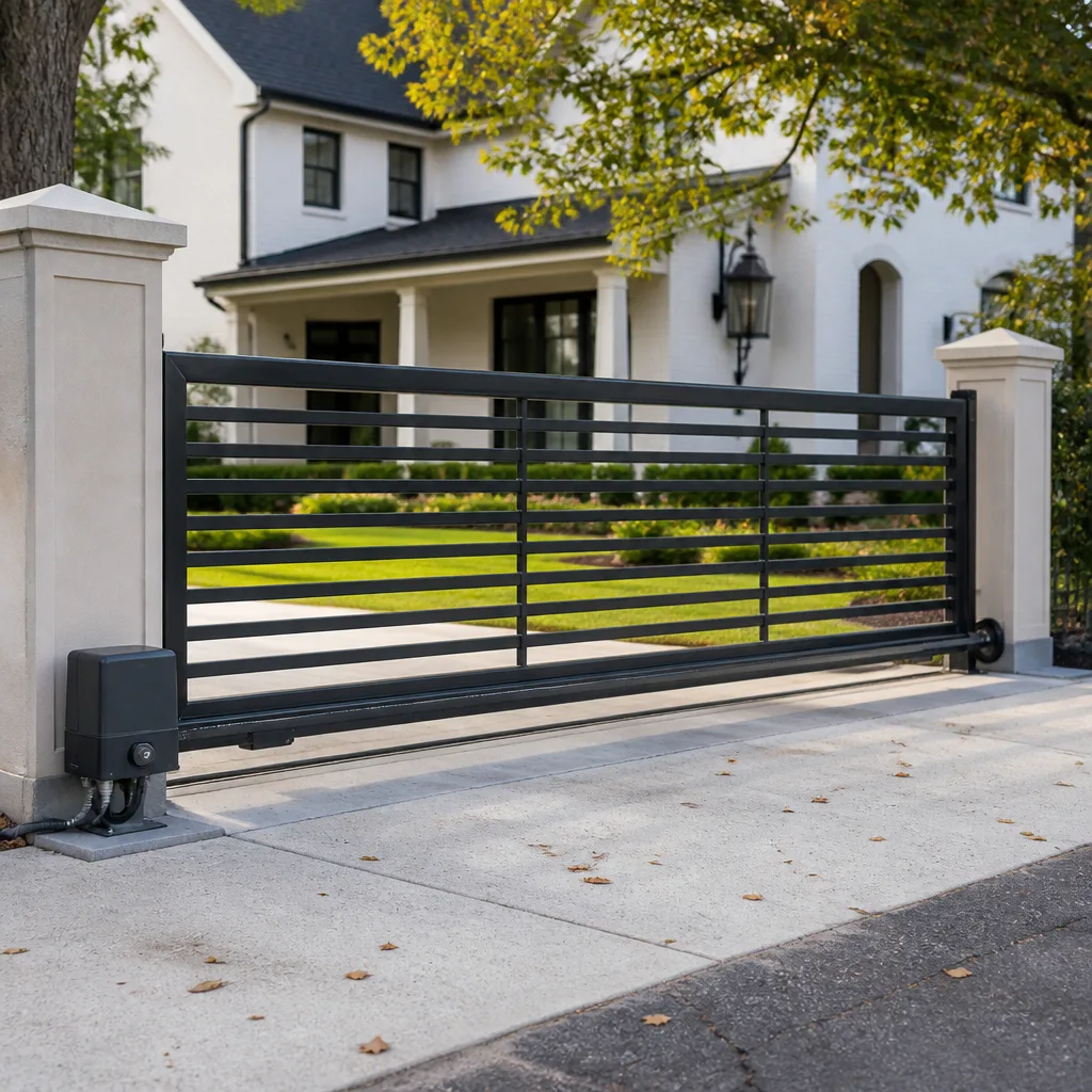 Sliding driveway gates